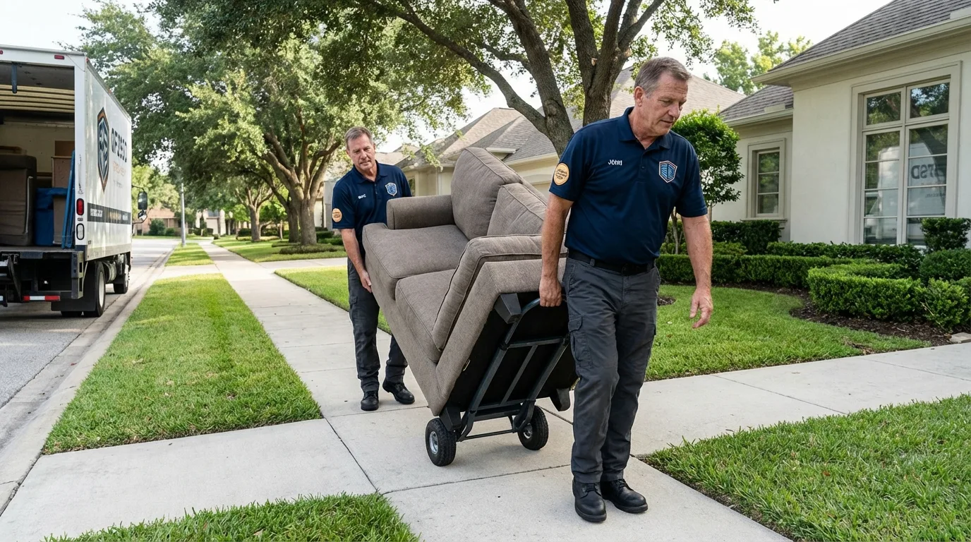 Local residential moving crew loading furniture in Chelsea, MA